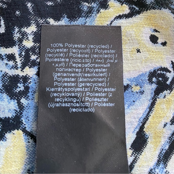 Elegant Blue, Yellow and Black Abstract Print Button Down Shirt EUC MEDIUM - Picture 7 of 11